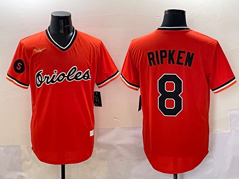 Men Baltimore Orioles 8 Ripken Orange Game 2025 Nike MLB Jersey style 5096